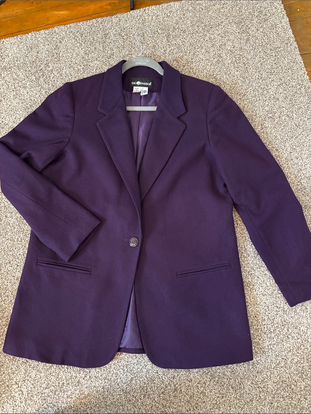 100% wool Sag Harbor Women's Purple Blazer